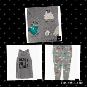 🆕1X PLUS SIZE WEEKENDS COFFEE & DOGS SLEEP SET